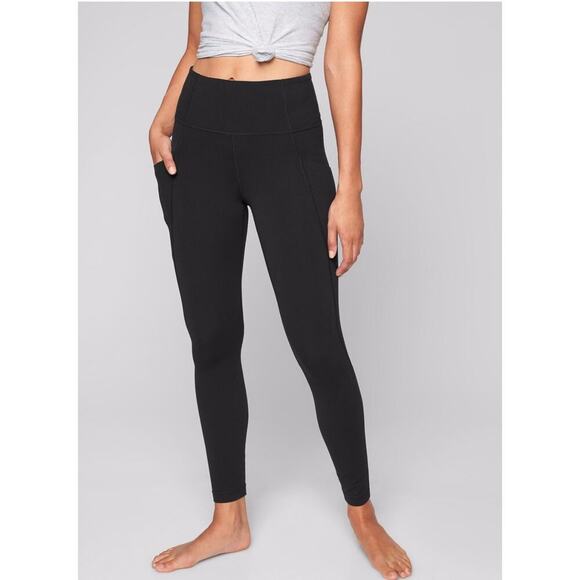 Athleta Stash Pocket Salutation High Rise Tight Womens Small in Black #198877 - Picture 1 of 11